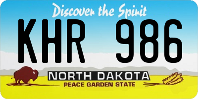 ND license plate KHR986