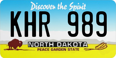 ND license plate KHR989