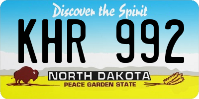 ND license plate KHR992