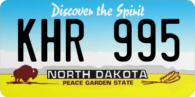 ND license plate KHR995