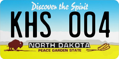 ND license plate KHS004