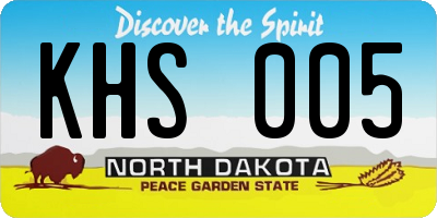 ND license plate KHS005