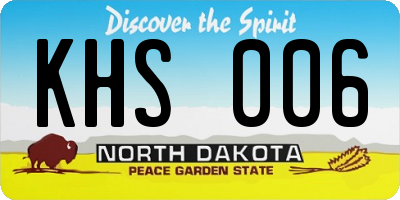 ND license plate KHS006