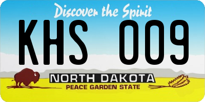 ND license plate KHS009