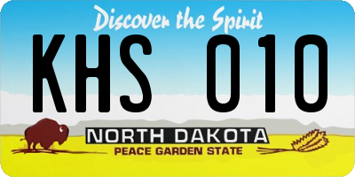 ND license plate KHS010