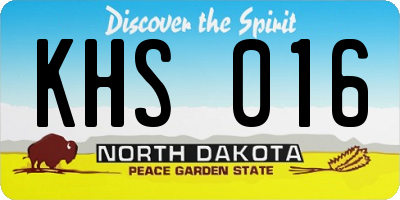 ND license plate KHS016