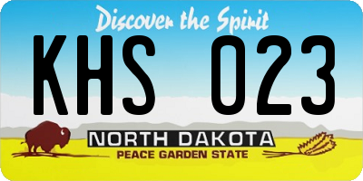 ND license plate KHS023