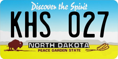 ND license plate KHS027