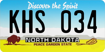 ND license plate KHS034