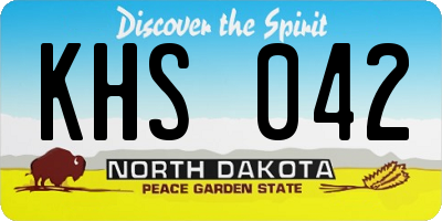ND license plate KHS042