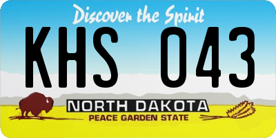 ND license plate KHS043