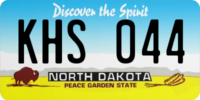 ND license plate KHS044