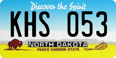 ND license plate KHS053