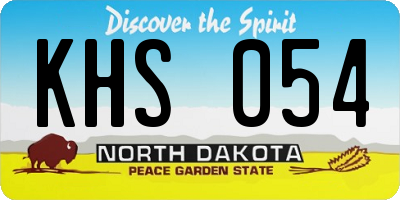 ND license plate KHS054