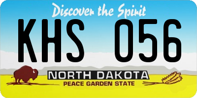ND license plate KHS056