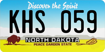 ND license plate KHS059