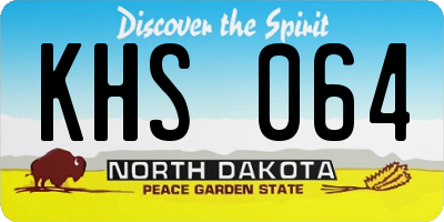 ND license plate KHS064