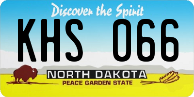 ND license plate KHS066