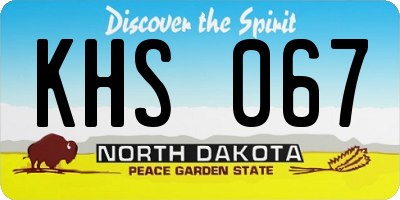 ND license plate KHS067