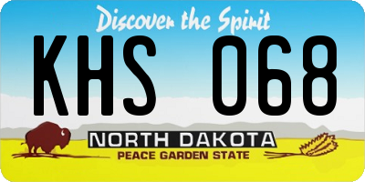 ND license plate KHS068