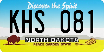 ND license plate KHS081