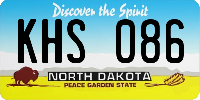 ND license plate KHS086