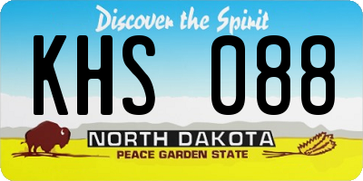 ND license plate KHS088