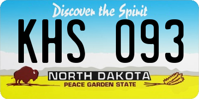 ND license plate KHS093