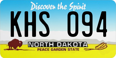ND license plate KHS094