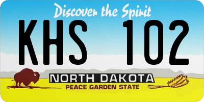 ND license plate KHS102