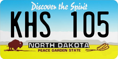 ND license plate KHS105