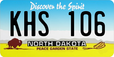 ND license plate KHS106