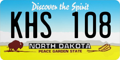 ND license plate KHS108