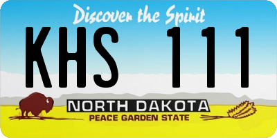 ND license plate KHS111