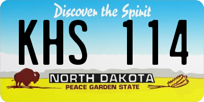 ND license plate KHS114