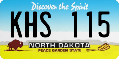 ND license plate KHS115