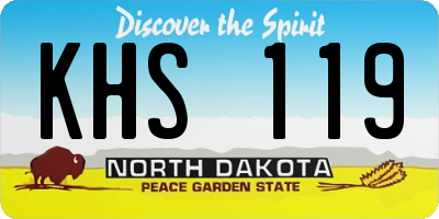 ND license plate KHS119