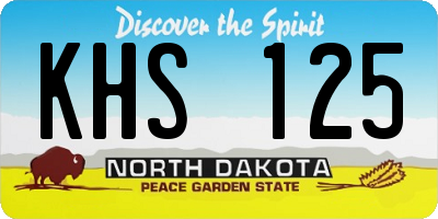 ND license plate KHS125