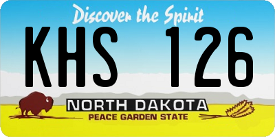ND license plate KHS126