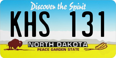 ND license plate KHS131
