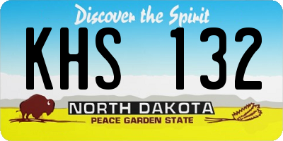 ND license plate KHS132