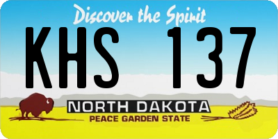 ND license plate KHS137