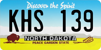 ND license plate KHS139