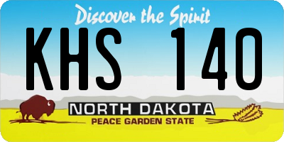 ND license plate KHS140