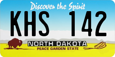 ND license plate KHS142