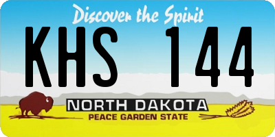 ND license plate KHS144