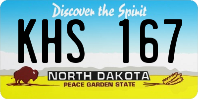 ND license plate KHS167