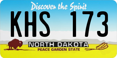 ND license plate KHS173
