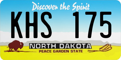 ND license plate KHS175
