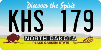 ND license plate KHS179